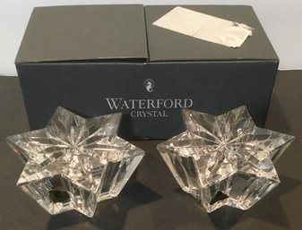 Waterford Crystal PR. Star Candleholders, Brand New #990-997-015
