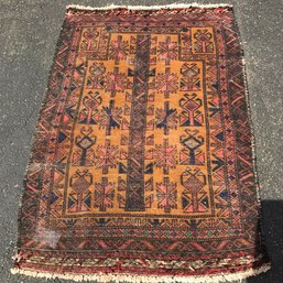 Vintage Balochi Hand Knotted Rug, 2 Feet 6 Inch By 3 Feet 7 Inch