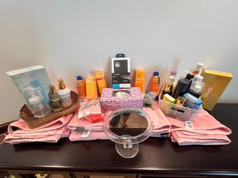 Super Generous Lot Of New Towels, Sun Lotions, Body Lotions, And Then Some