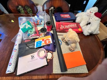 Paper And Game Lot, Mixed Wrapping Paper, Etc,