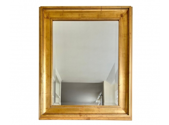 Gold Painted Rectangular Beveled Glass Wall Mirror