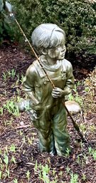 Bronze Boy Fishing Statue