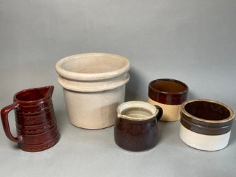 Collection Of Vintage Stoneware Crocks & Pitchers