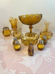 Mixed Lot Of Amber Glass