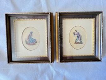 2 Square Framed Needlepoints