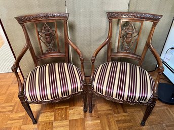 Englis Style Neoclassical Antique Style Chairs, Stunningly Breathtaking! Amazing Condition, Custom Covered