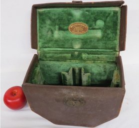 An Early Green Leather Binocular Case From England