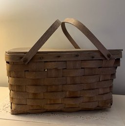 Wooden Woven Picnic Basket