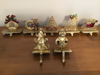 Set Of 7 Stocking Holders For Mantle