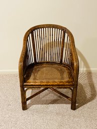 Rattan And Cane Chair With Cushion
