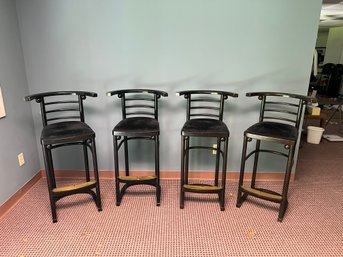 Set Of 4 Asian Style Bar Stools By Thonet