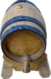 Decorative Wood And Iron Keg With Stand