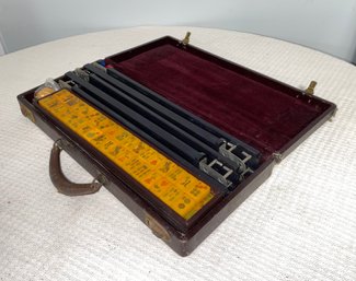 Vintage Bakelite Mahjong Game Set With Stands And Carry Case