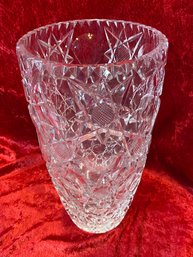 Crystal Flower Vase Cut Glass Home Decor 10'