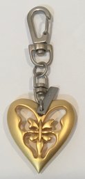 St. John Heart Goldtone Keychain, Logo Clip.