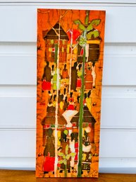 Hand Dyed African Fabric - Stretched And Signed