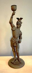 Cast Metal Warrior Candle Holder