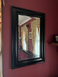 Wooden Framed Beveled Glass Mirror