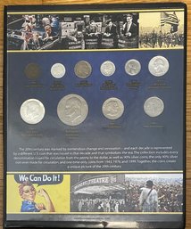Remarkable Collection Features One Coin From Each Decade Of The 20th Century Framed