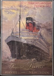 Antique Poster Transatlantique French Line