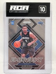 2021 Panini Prizm Jalen Suggs Emergent Rookie Card # 12   RCA Graded Gem Mint 10