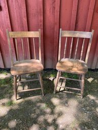 Pair Of Antique Farmhouse  Chairs