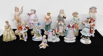 A Collection Of 13 Bisque Porcelain Primarily European Figurines Late 19th / Early 20th C.