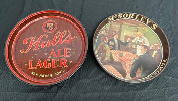 Hulls Ale Lager & McSorleys Cream Stock Ale Beer Trays