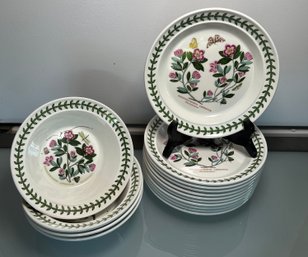 Dessert Plates And Bowls By Portmeirion The Botanic Garden, 11 Dessert Plates 7.25in And 4 Dessert Bowls 6.5in