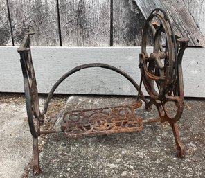 28. Domestic Cast Iron Treadle Sewing Machine Base