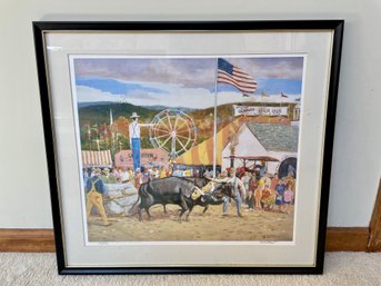 Dennis Stuart (Connecticut, 20th Century) Pencil Signed & Numbered 'The Great Danbury Fair' Custom Framed