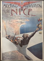 Antique 'Meeting DAviation Nice 10-25 Avril 1910' Poster