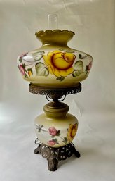 Vintage Hand Painted Electrified Hurrican Lamp