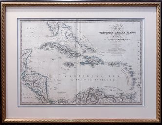 Antique Map Of West India Bahama Islands