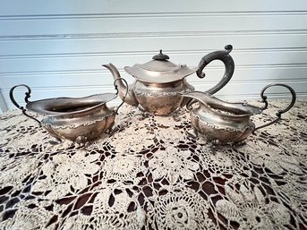 Three Piece STERLING SILVER  Tea Set