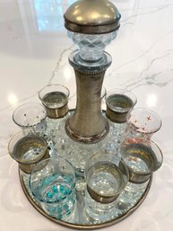 Moroccan Cocktail Set With Mirrored Tray