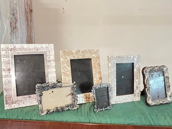 6 Pc Frame Lot, Steiff, Silverplate, Shell, Metal,