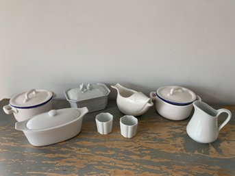 Group Of Small White Porcelain Serving Pieces - 8 Piees