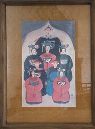 Large Framed Chinese Ancestor Lithographic Print