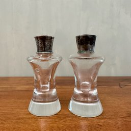 Steuben Glass And Sterling Silver Salt & Pepper Shakers