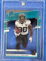 2020 Panini Donruss Clearly Rated Rookie James Robinson Card #RR-JR