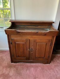 Vintage Antique Dry Sink With Copper Sink