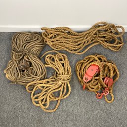 Lot Of 4 Ropes With Hardware