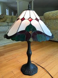 Vintage PST Industries Tiffany Style Table Lamp Stained Glass