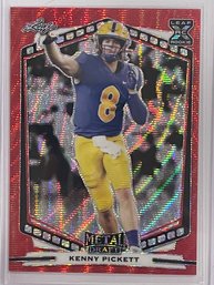 2022 Leaf Metal Draft Kenny Pickett Red Wave Rookie Prizm Card #B-KP1