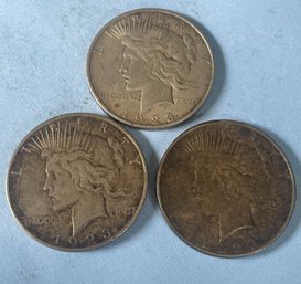 (3) 1923 Peace Dollars