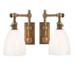 A Pair Of Hudson Valley Lighting - Chapman & Myer - Pimlico Sconces Antique Burnished Brass - Bedroom 1