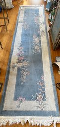 Blue Wool Runner Rug