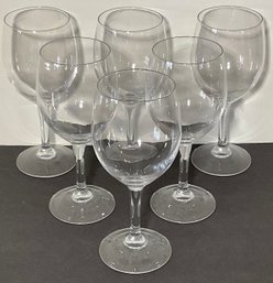6 Large Clear Wine Glasses