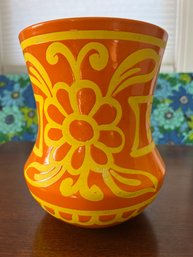 Hippie Flower Vase Bright Orange And Yellow